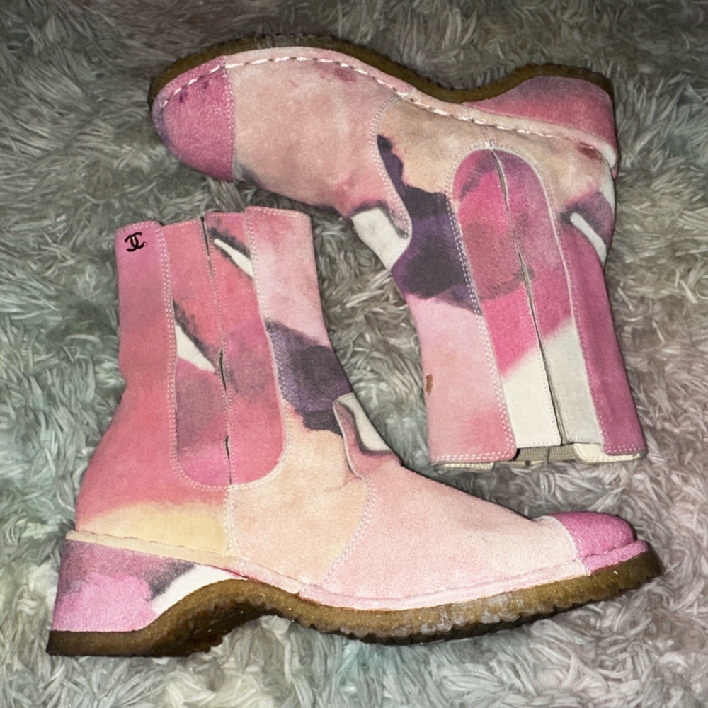 Chanel Tie-Dye Effect Boots Size 37 - Picture 3 of 10